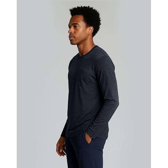 Set of 4 MSRP $39 Real Essentials Men's S Dry-Fit  Long Sleeve Pocket T-Shirt