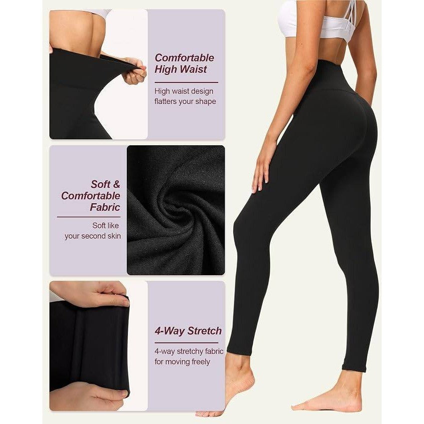 TNNZEET Women's S-M High Waisted Leggings No See Through Tummy Control Cyc