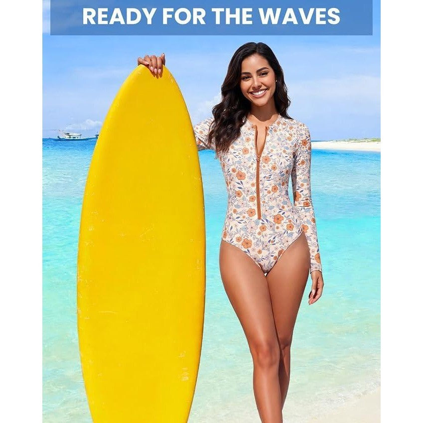 MSRP $38 Century Star Women's XL Long Sleeve One Piece Swimsuit Rash Guard