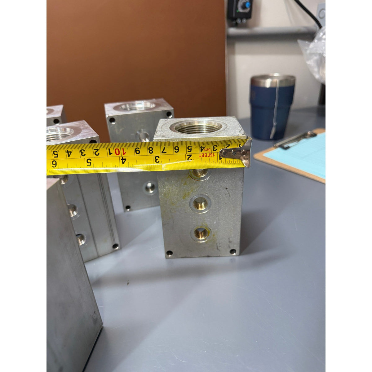 Set of 8 Aluminum Hydraulic / Pneumatic Distribution Manifold Blocks