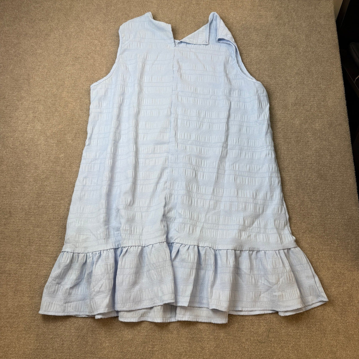 SOLY HUX Women's 3XL Ruffle Hem Sleeveless Tank Dress Round Neck Casual Smoc