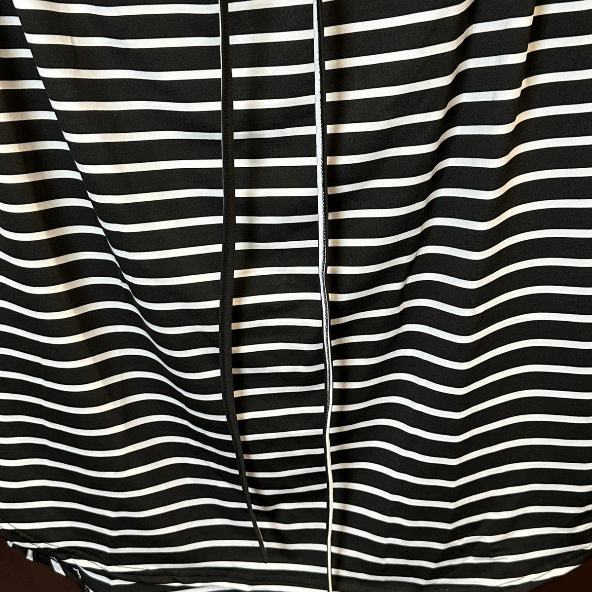 Women's L Black Striped Skirt Knee Length Pencil Skirt Elastic Midi Bodycon Sol
