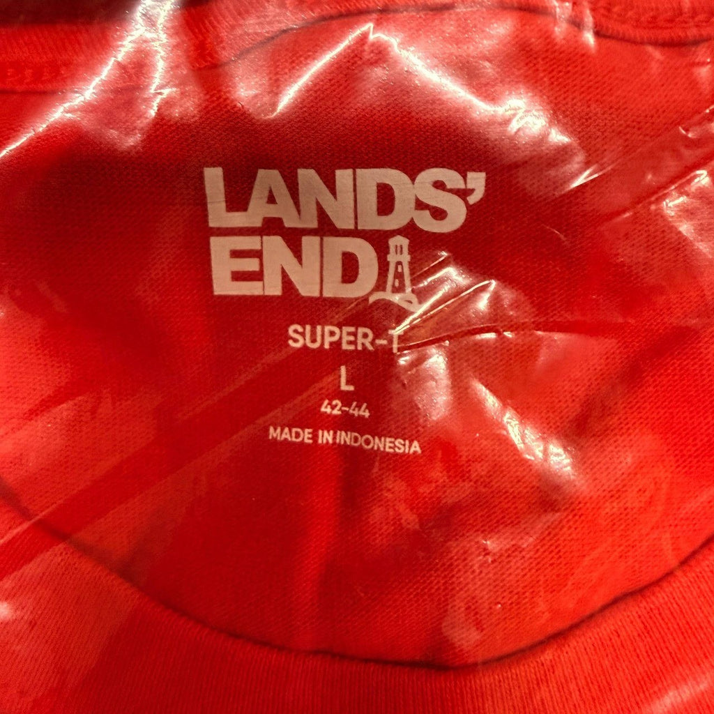 Set of 2 Lands' End Men's L Short Sleeve Supima Cotton Polo Shirt Compass Red