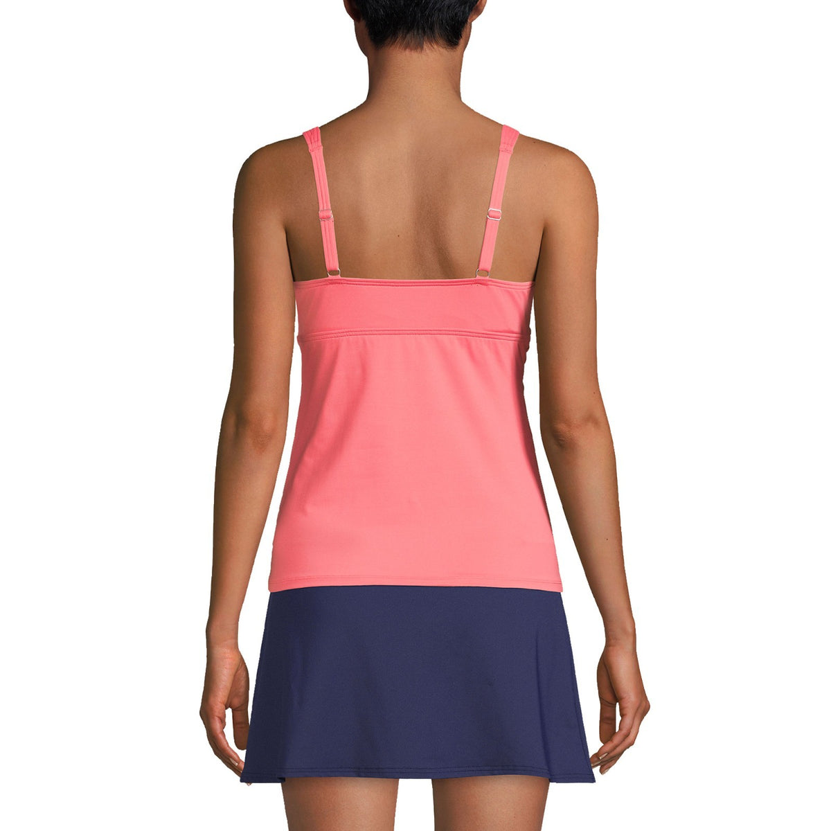 Lands End Women's 4, 2-8 LONG Swim Top V-Neck Wrap Underwire Tankini Swimsuit T