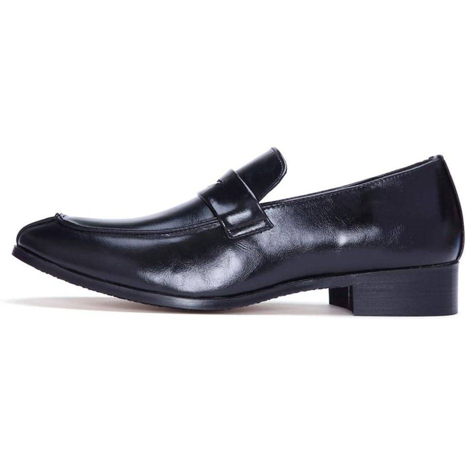 Santimon Men's US 6 Black Slip On Penny Loafers Formal Casual Dress Shoes