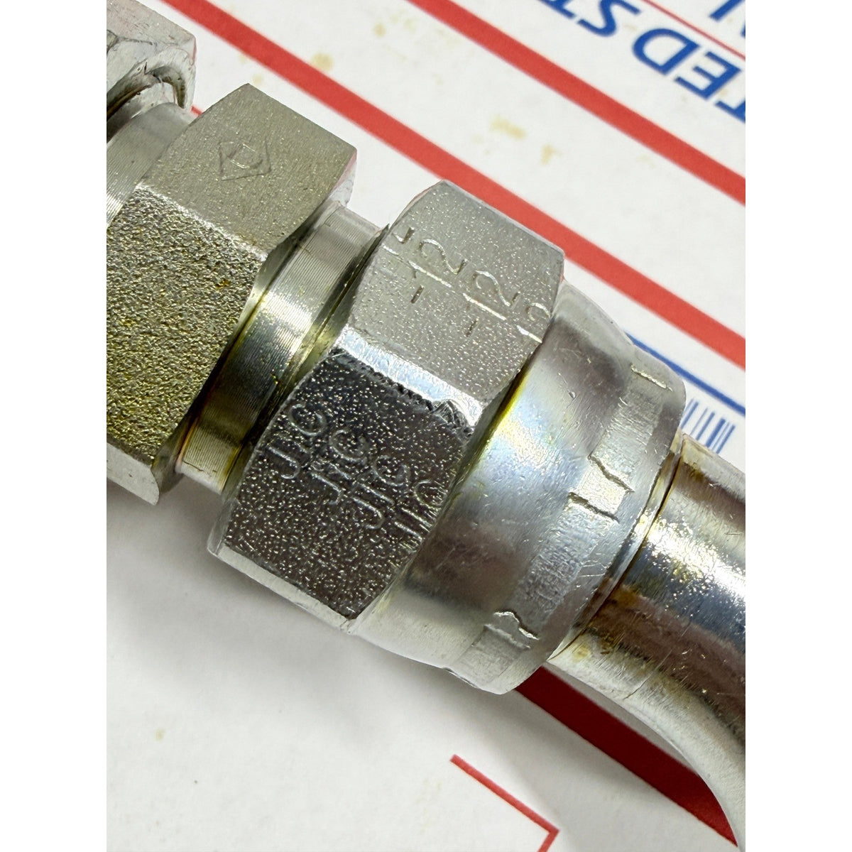 Set of 2 90 Degree Push Lock Hose End Fittings -12 with JIC Union Hydraulic