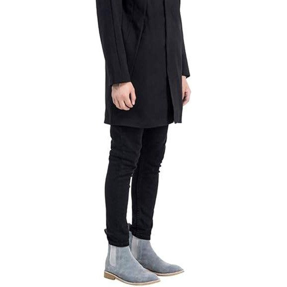 Santimon Men's US 7 Grey Suede Slip On Casual Dress Chelsea Boots