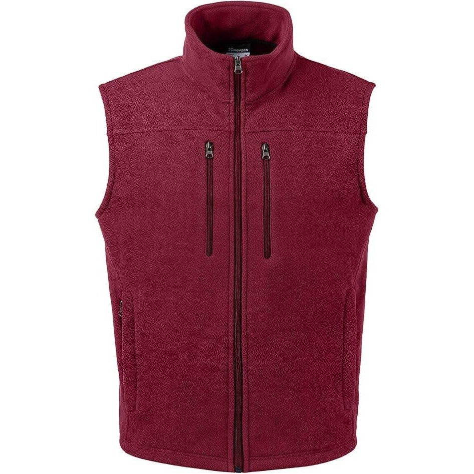 MSRP $43 MOHEEN Men's L Wine Red Fleece Vest Outdoor Full Zip Softshell Sleevel