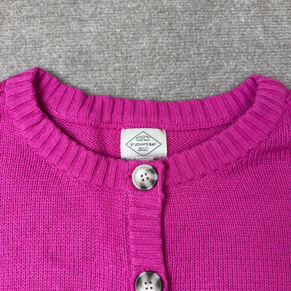 MSRP $44 St. John's Bay Womens XXL Rose Valley Crew Neck Button Cardigan Short