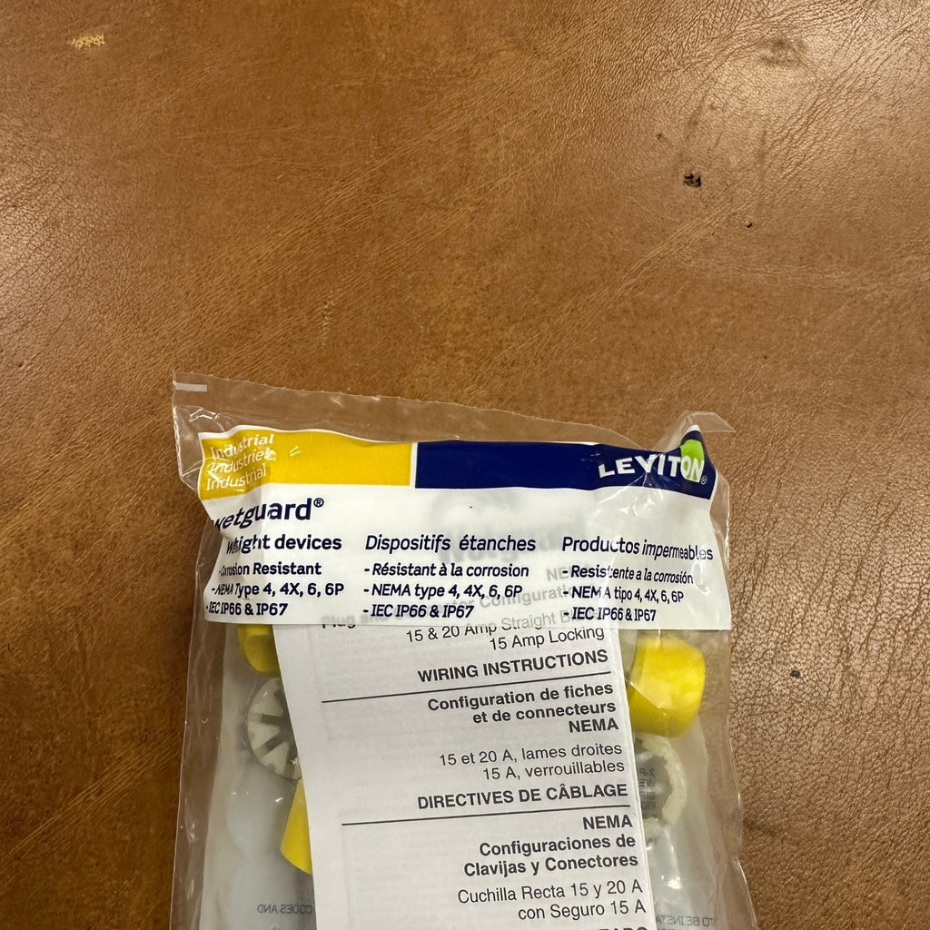 Pack of 9 Leviton 14W34 Male Wetguard Watertight Straight Blade Plug 15A-277V