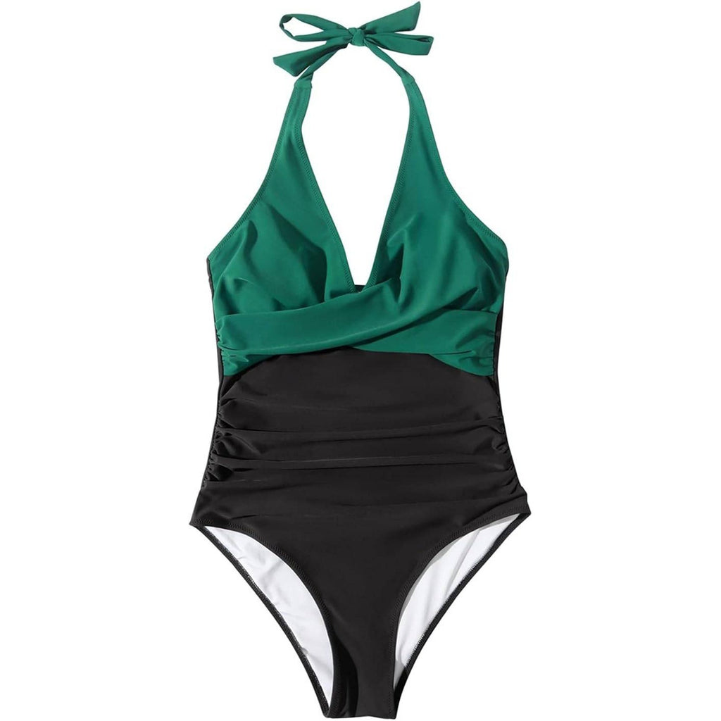 MSRP $48 SUUKSESS Women's XL Sexy Tummy Control One Piece Swimsuit Halter