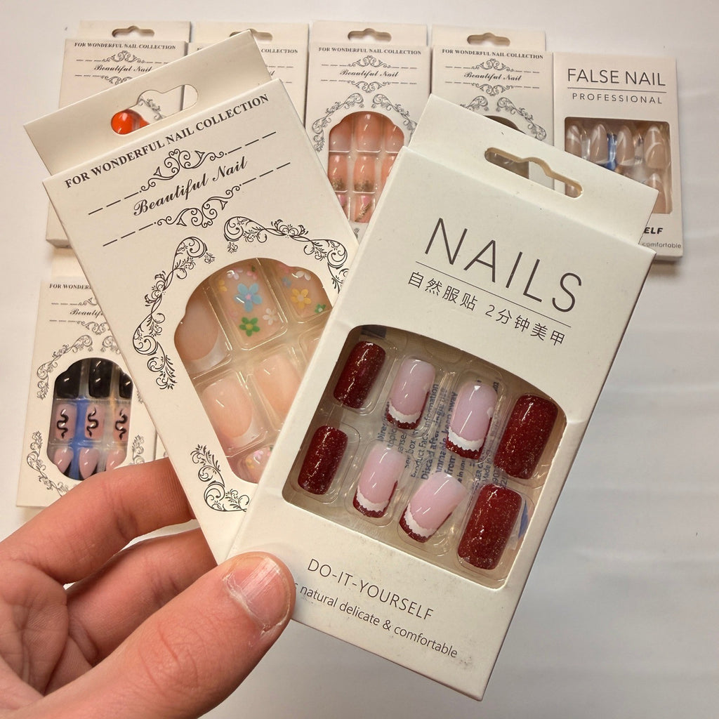Lot of 10 Pack of 24 New False Press On Nails Assorted Designs and Colors №N18