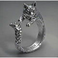 Cat Kitten Ring 925 Sterling Silver Womens Vintage Gothic Punk Jewelry Size 6