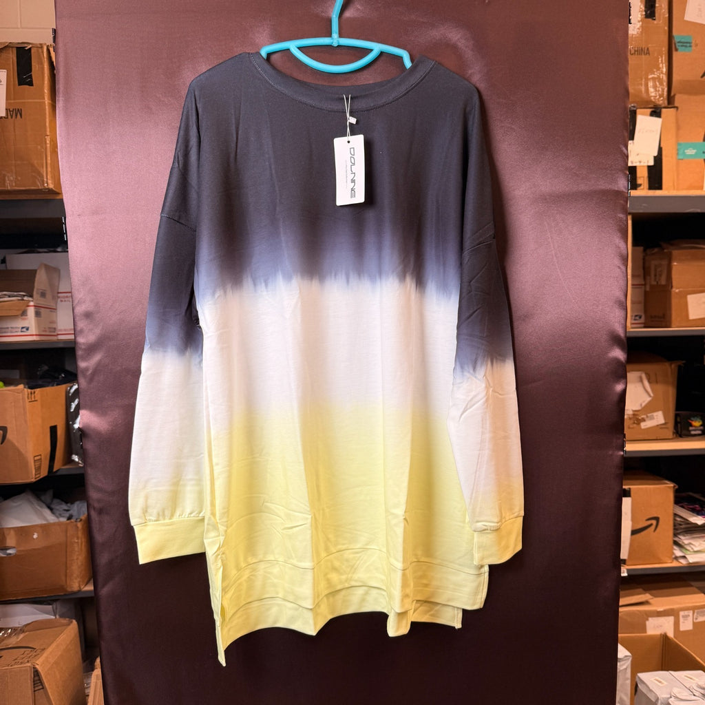 DOLNINE Women's Plus-Size 14W-28W Sweatshirts Casual Tops Side Slit Pullovers Sh
