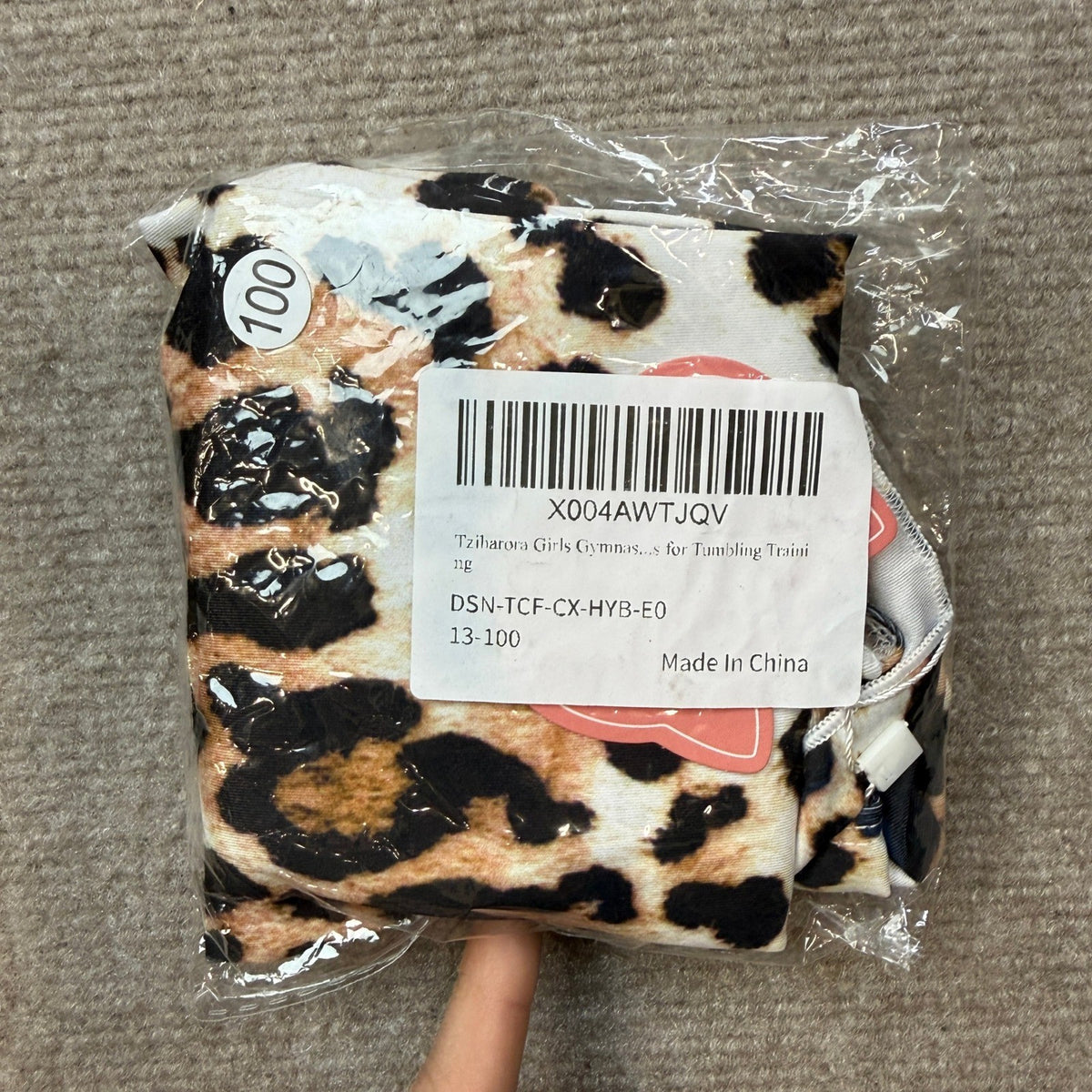 Tziharora Girls 3-4T Black Leopard Long Sleeve Gymnastics Leotard with 3D Ruffle