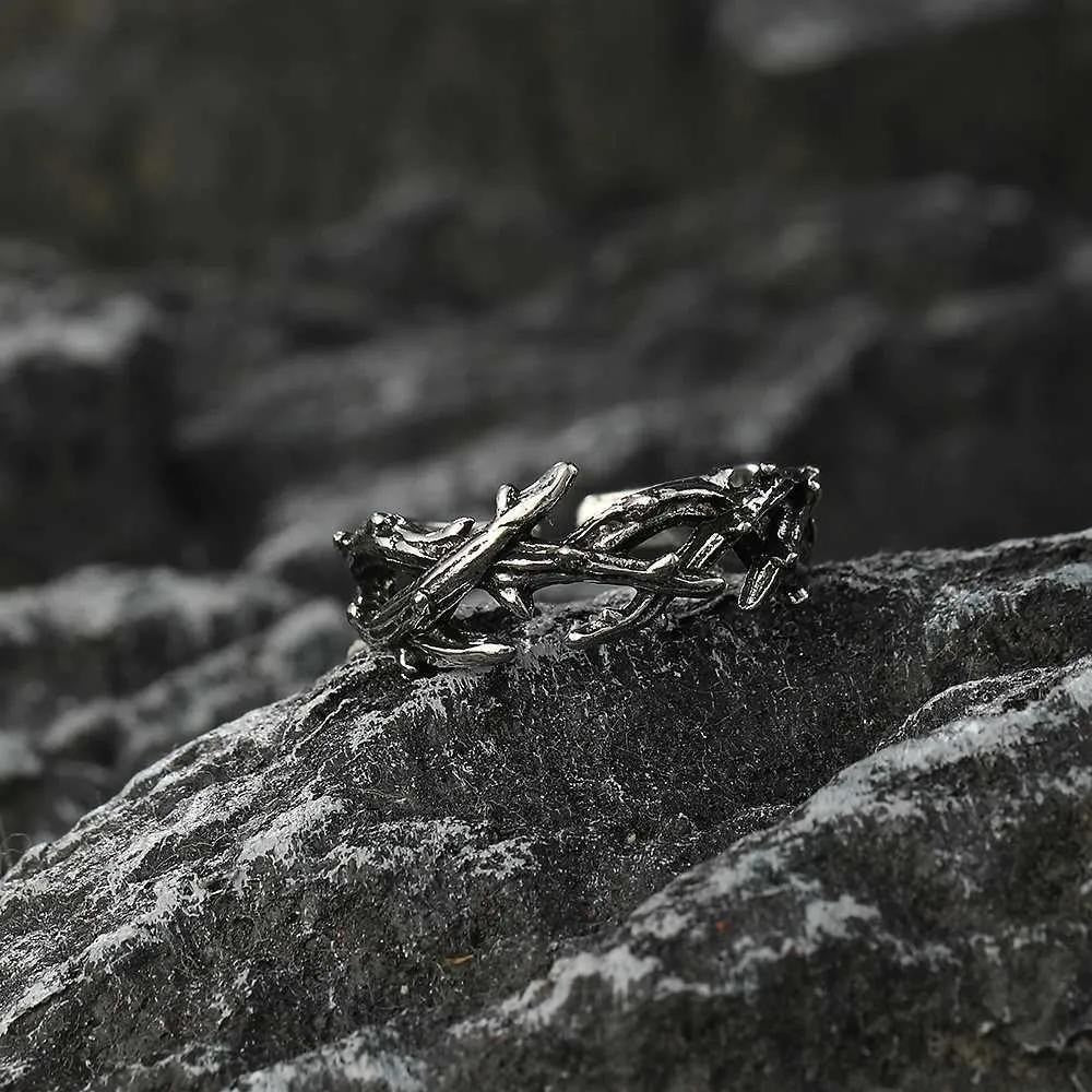 Jesus Crown of Thorns Ring Men's Women's Punk Gothic Stainless Steel Size 9