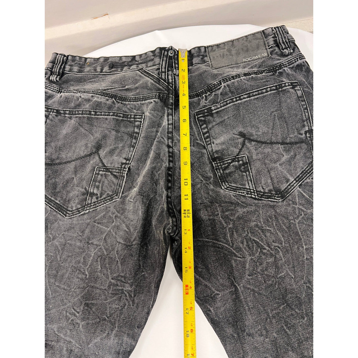 Rocawear Denim Jeans Men's W36 Black Gray Classic Fit Adult Stonewash
