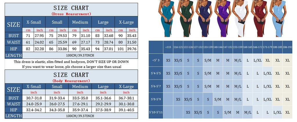 Uonbox Women's S, L White One Shoulder Sleeveless Side Split Bandage Dress