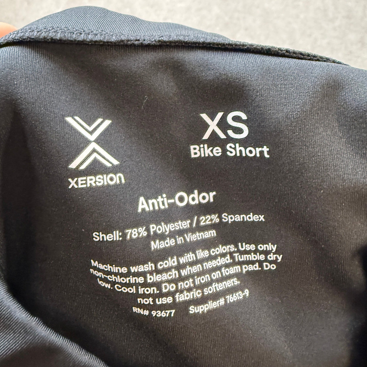MSRP $44 Xersion Padded Cycling Womens XS Black 7 1/2" High Rise Bike Short