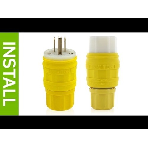 Pack of 9 Leviton 14W34 Male Wetguard Watertight Straight Blade Plug 15A-277V