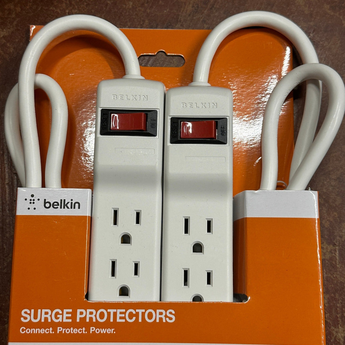 Pack of 2 Belkin F5C048-2 Surge Protectors 6 Outlets 2ft Cord White Extension