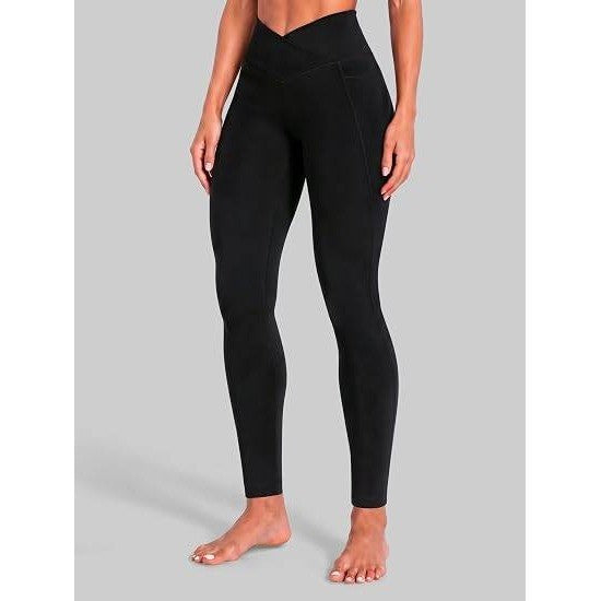 MSRP $39 Sunzel Women's M Black 28" Inseam Crossover Waist Workout Leggings