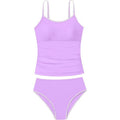 MSRP $25 TyeSmo Girls 11-12Y Swimsuit Solid Color Tankini Contrast Trim Swimwea