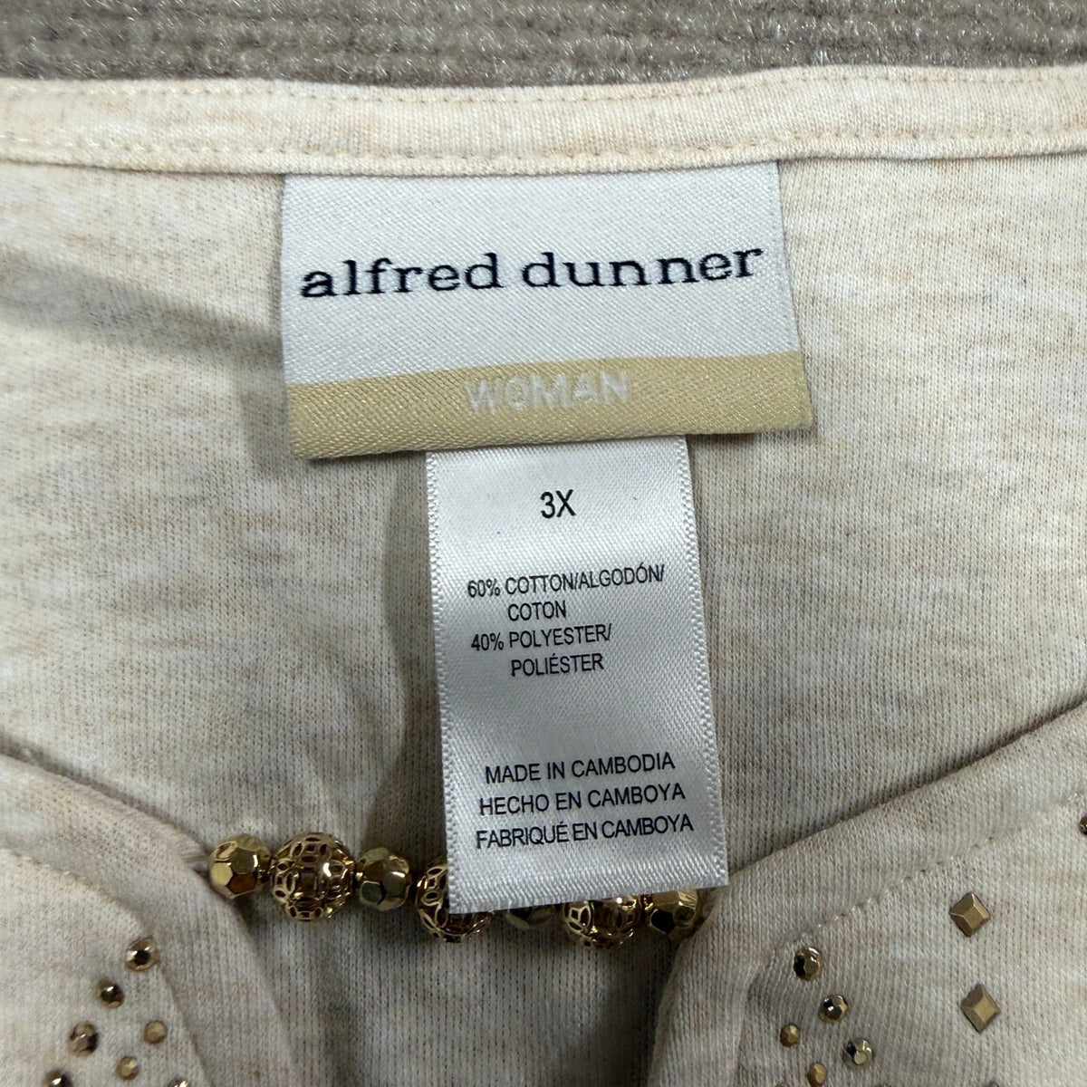 MSRP $63 Alfred Dunner Urban Legend Women's 3X Stone Center Embellished Top