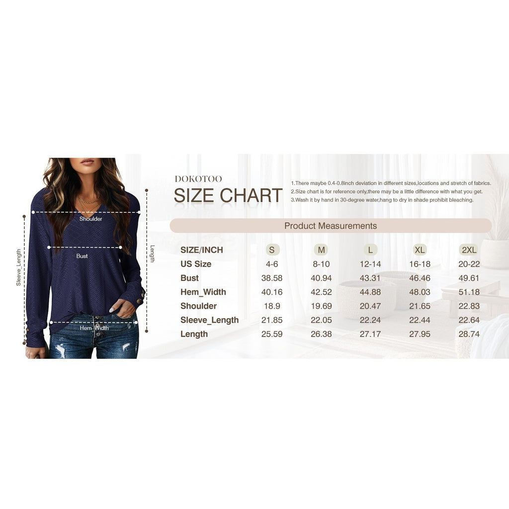 MSRP $24 Dokotoo Women's M Black V Neck Long Sleeve Eyelet Embroidered Blouse