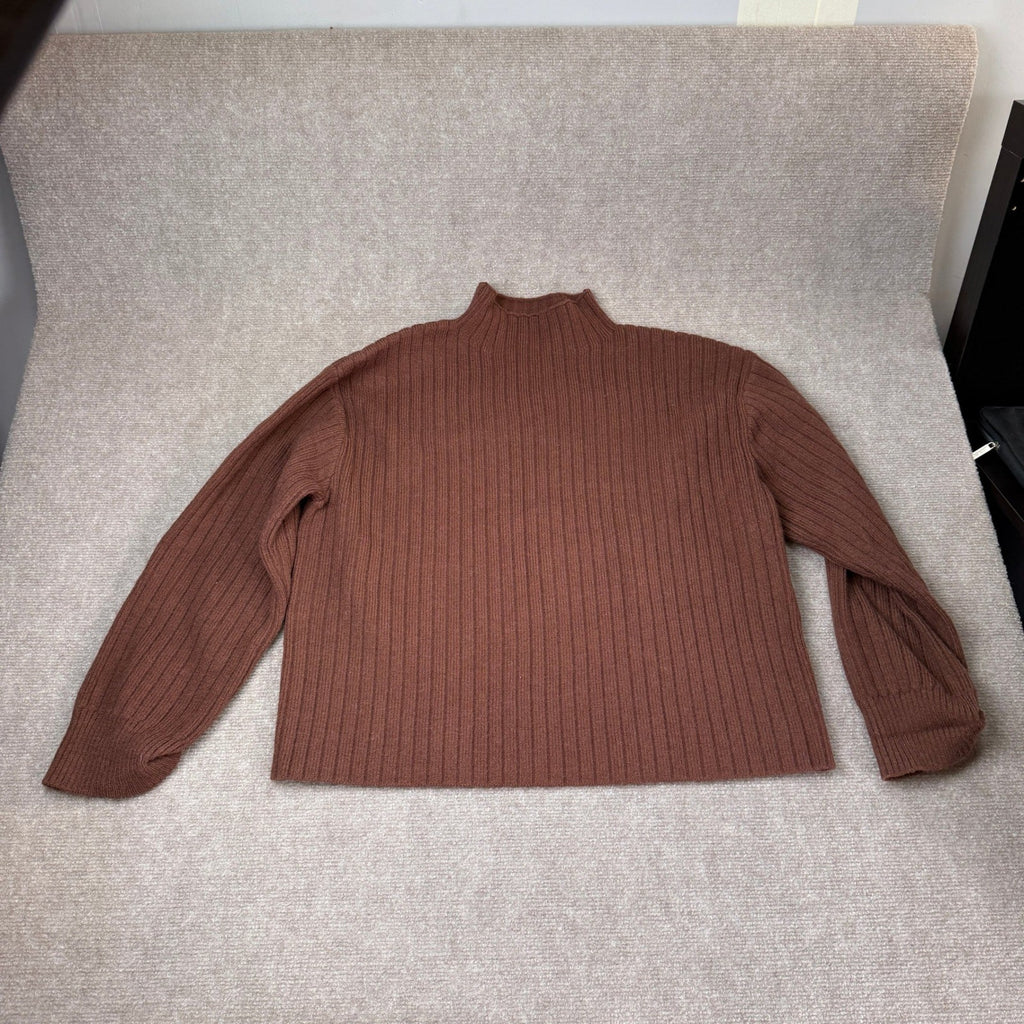 MSRP $52 CHYRII Womens L Coffee 2 Piece Outfit Oversized Sweater Top & Skirt S