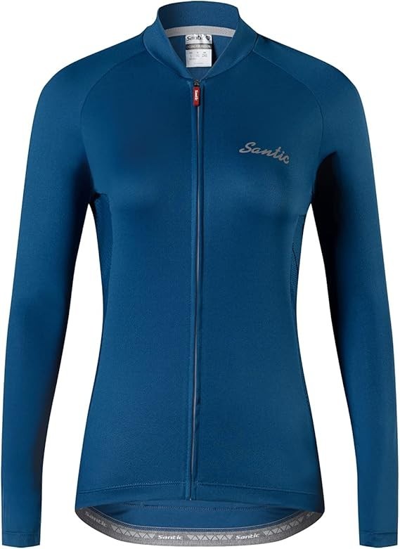 NWT Santic Light Miss Women's S-2XL Navy Cycling Jersey Long Sleeve Full Zip, Re