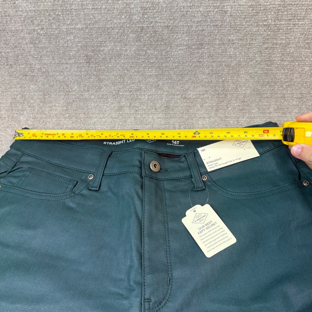 MSRP $60 St. John's Bay Womens 16 Tall Mysterious Green Mid Rise Jeans Straight
