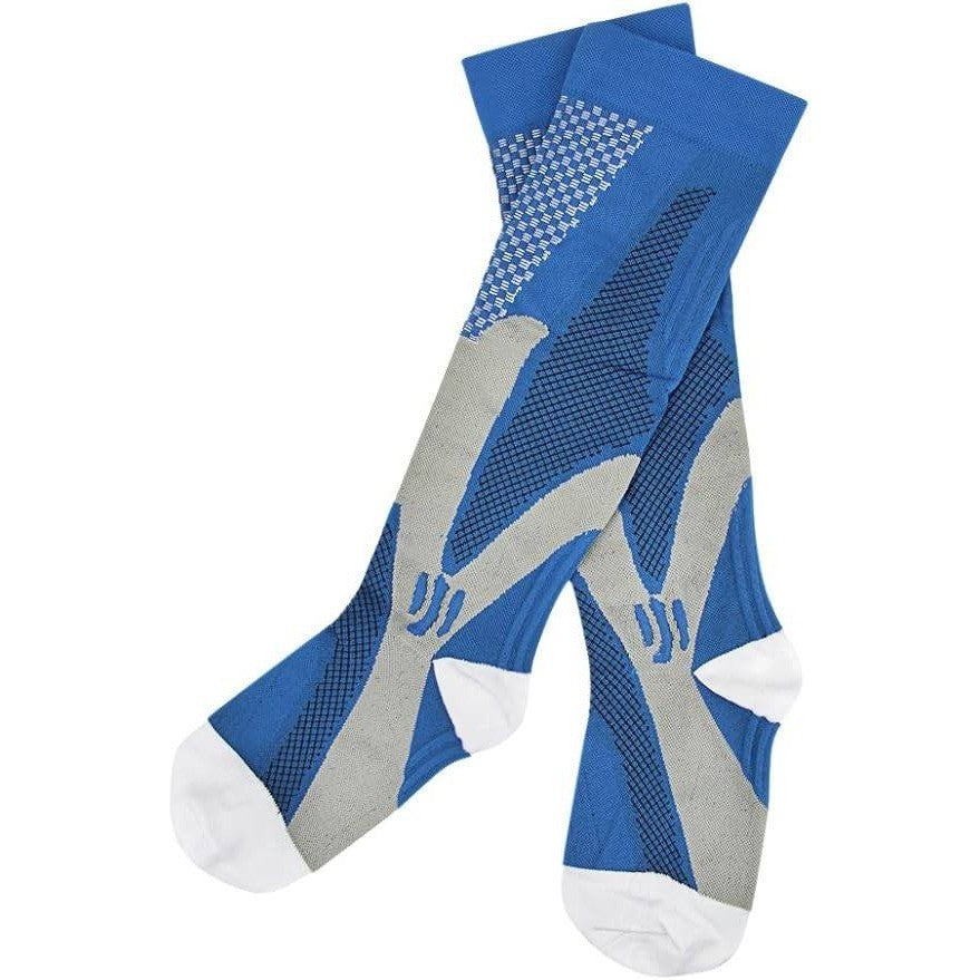 2 pack MioCloth Men's Women's Compression Socks Size S/M Blue 15-20 mmhg