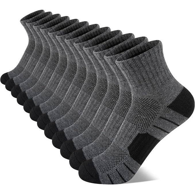 MSRP $18 Comfoex 12 Pairs Boys Socks Kids Cushioned Sport Short Quarter