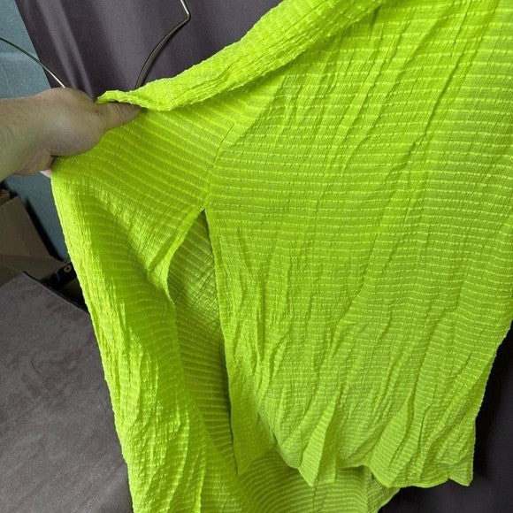 Land's End Women's M Rayon Poly Rib Scoop Neck Swim Cover-up Maxi Dress Bright
