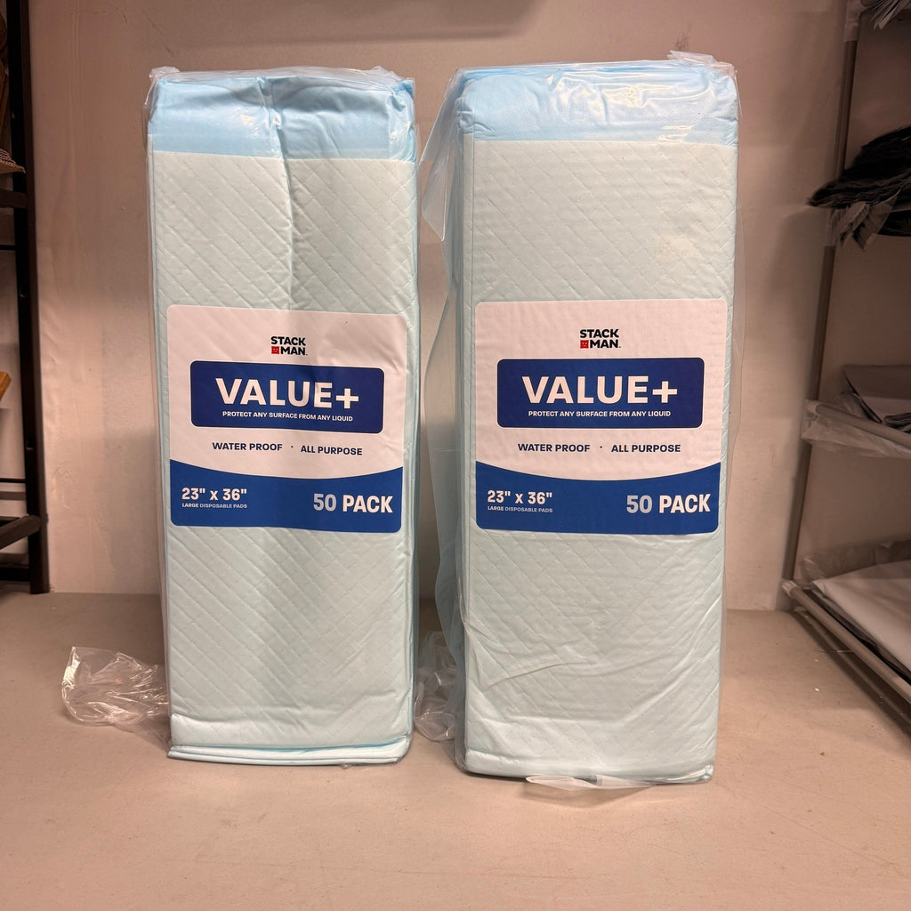 2-Pack (100 pcs total) Stack Man Value+ 23"x36" Chucks Pads Disposable Adult