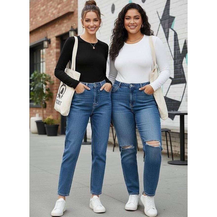 MSRP $18 AFITNE Women's L Crew Neck Long Sleeve Bodysuit Basic Trendy Tummy