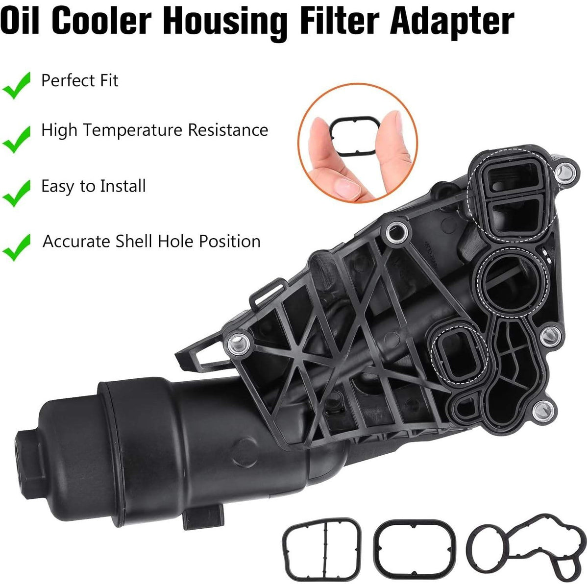 Engine Oil Filter Cooler & Housing Adapter Kit Compatible with BMW i8 1.5L 14-20