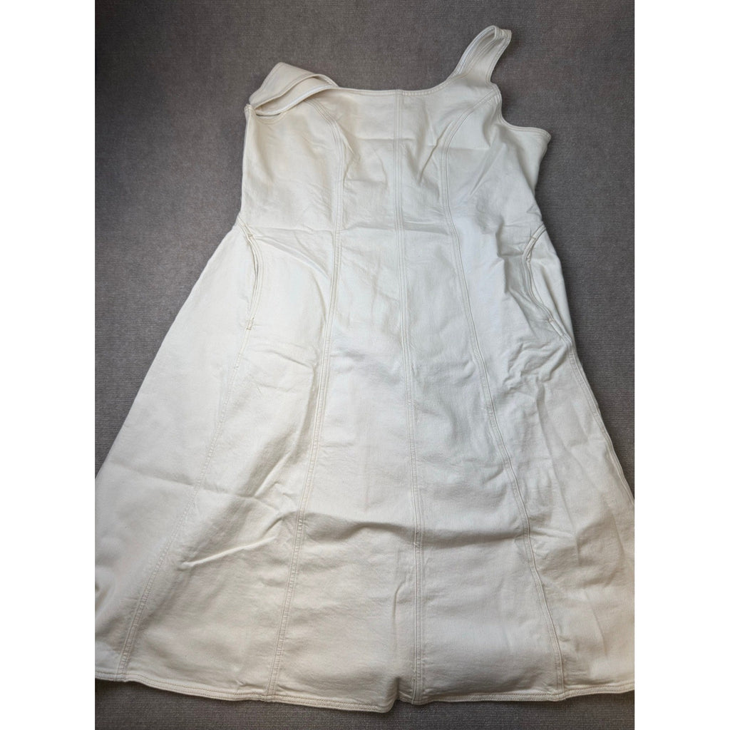 MSRP $78 A.N.A Womens 2X Ecru Midi U Neck Sleeveless Fit + Flare Dress