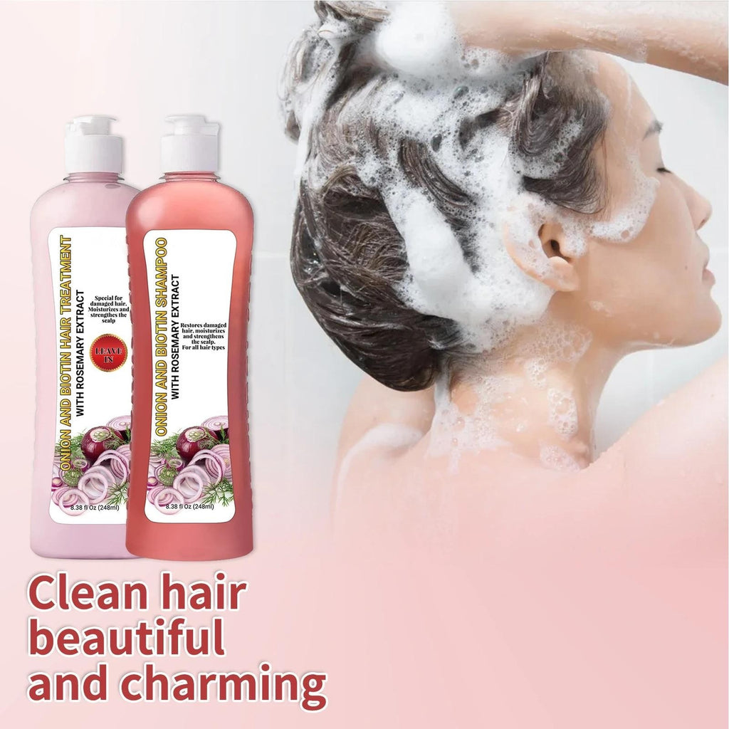 Yilest Onion Biotin Rosemary Shampoo and Hair Treatment Set