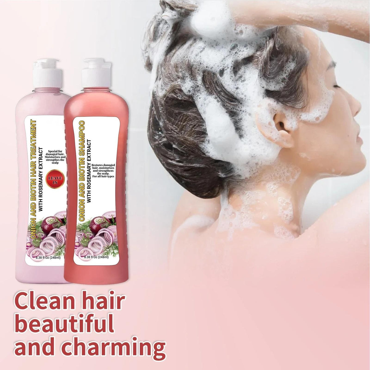 Yilest Onion Biotin Rosemary Shampoo and Hair Treatment Set