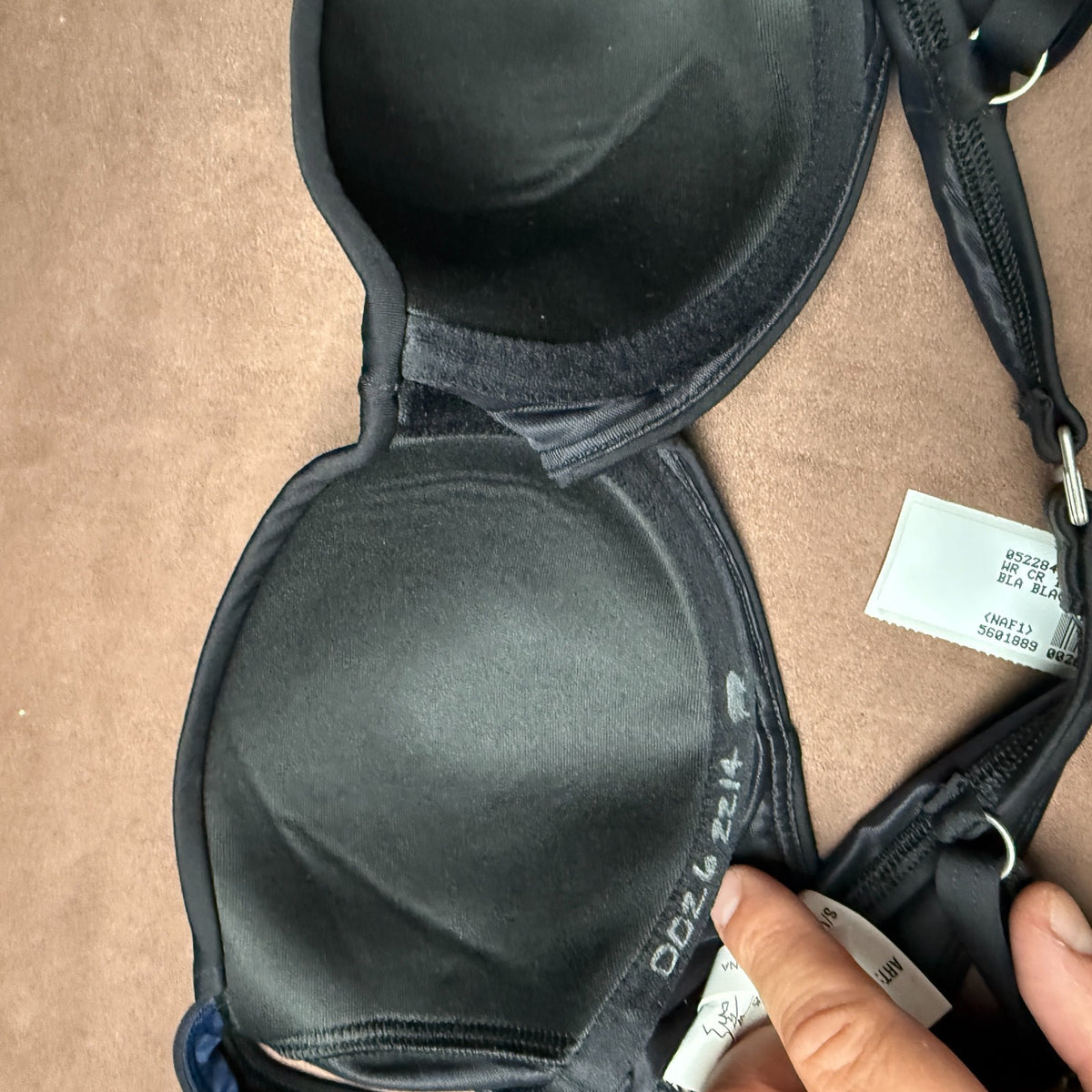 Lands' End Women's 4, 2-10 LONG Black Twist Front Underwire Bikini Swimsuit Top
