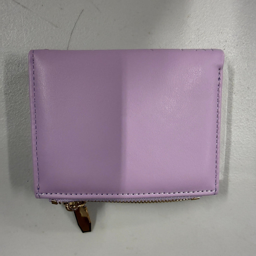 Pakkian Women's Purple Small Wallet Embossed Card Holder Zipper Purse