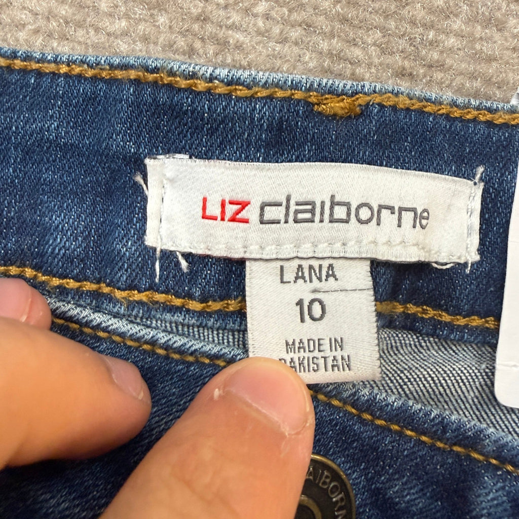 MSRP $54 Liz Claiborne Lana Womens 10 Kensington Wash High Rise Jean Straight