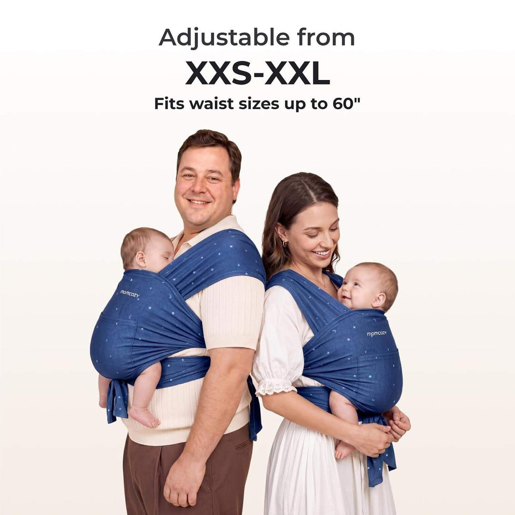 Momcozy Baby Wrap Carrier Starry Sky Easy-On 2-Piece Newborn to Toddler 8-35 lbs