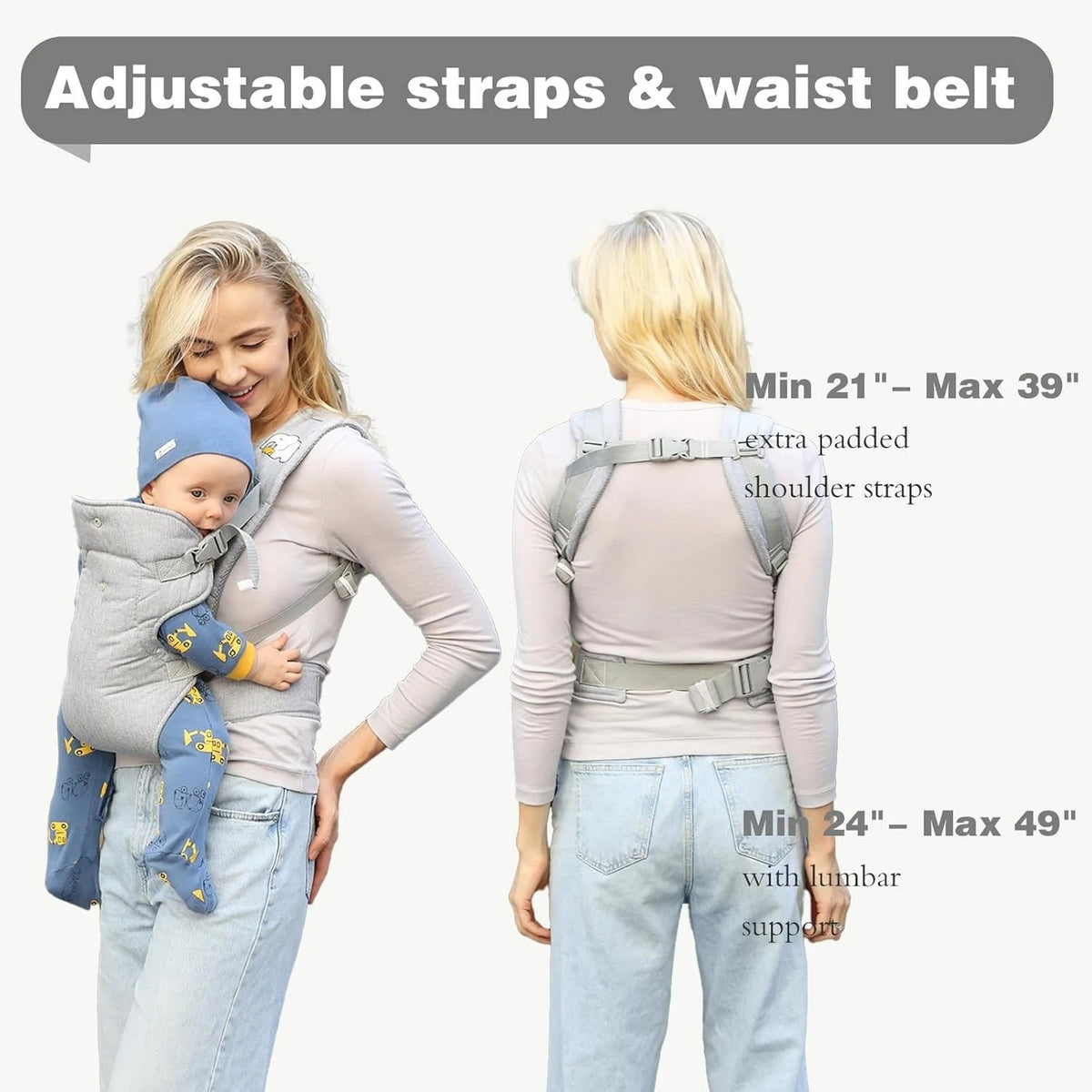 Ergonomic Baby Carrier for Newborn to Toddler 8-32 lbs, 4-in-1 Easy to Wear Ligh