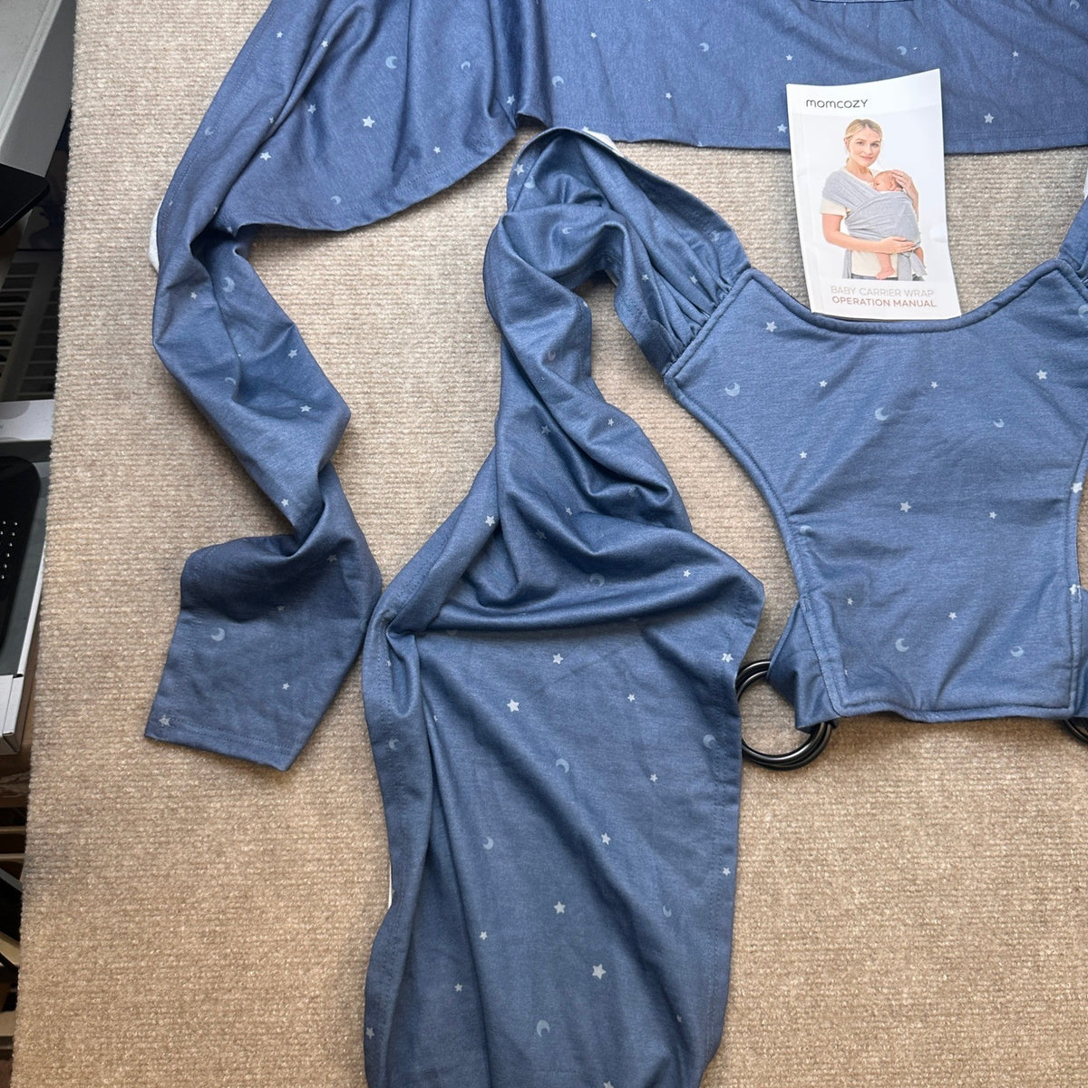 Momcozy Baby Wrap Carrier Starry Sky Easy-On 2-Piece Newborn to Toddler 8-35 lbs