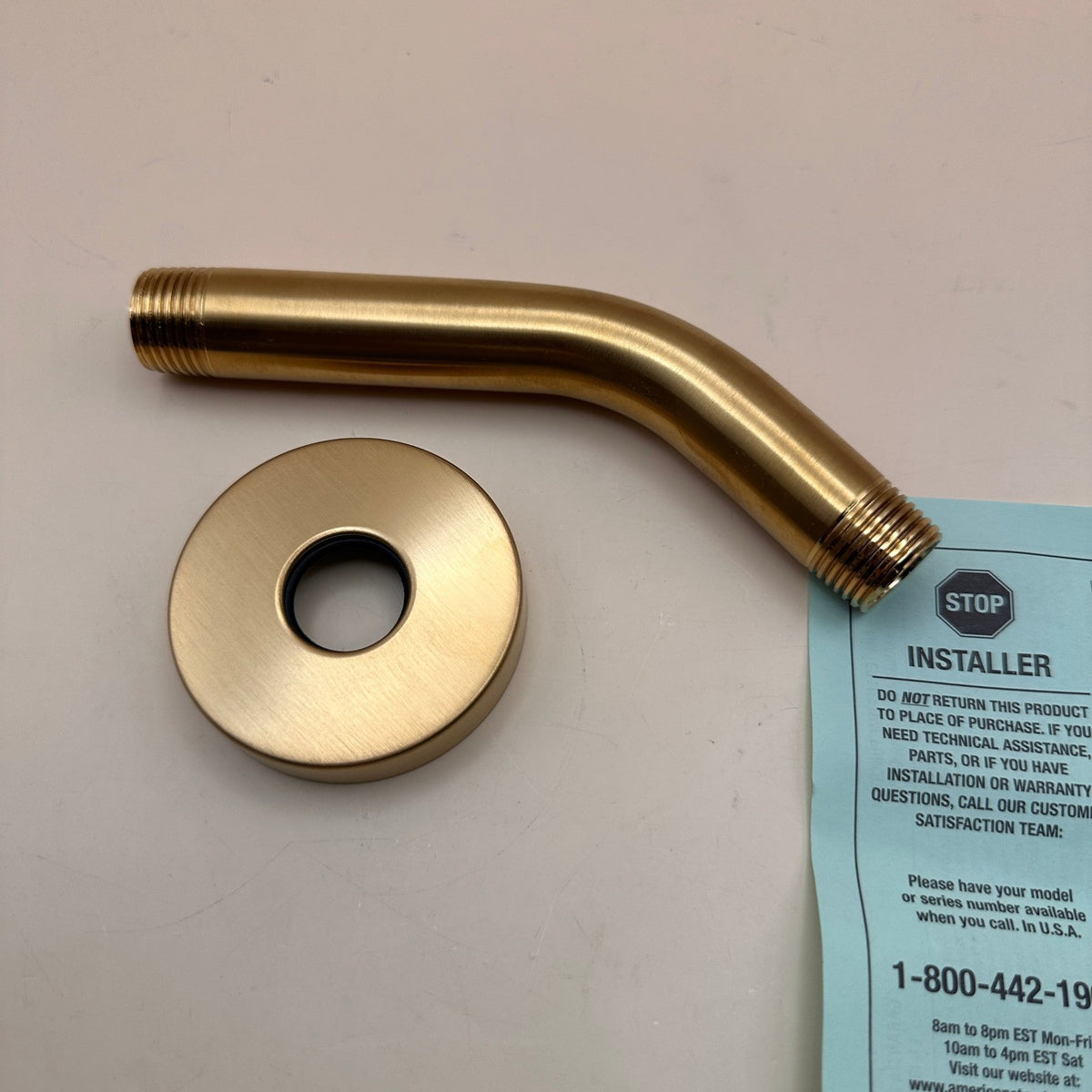 American Standard 1660241.GN0 5-1/2" Wall Mounted Shower Arm with Flange Brush