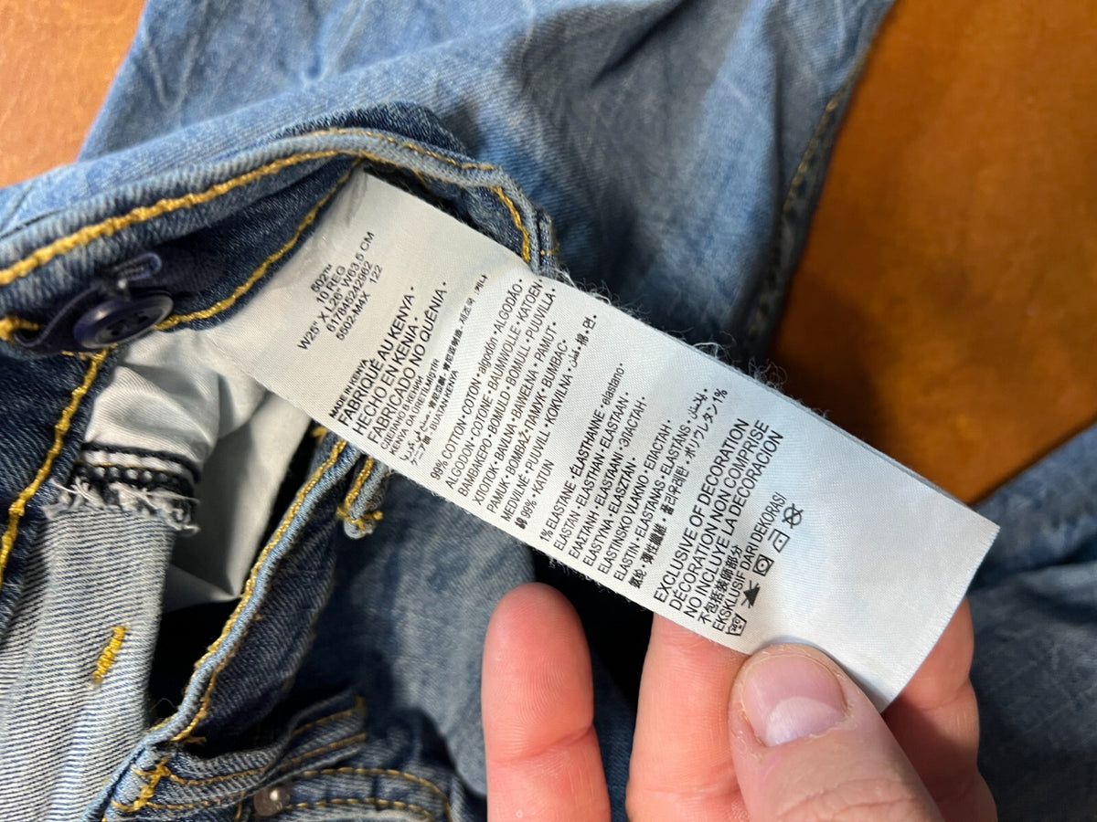 Levi's 502 Men's Regular Taper Denim Stretch Jeans Size 10 Blue 25x26 #226/6