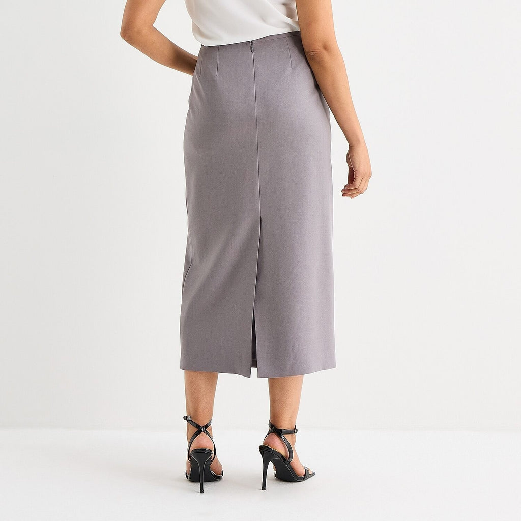 MSRP $54 Black Label by Evan-Picone Womens 8 Granite Long Suit Skirt